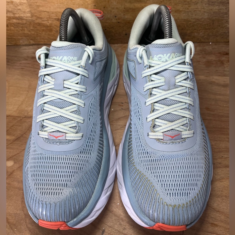 Hoka One One Bondi 7 REFLECTIVE Womens Size 8.5 Running Shoes Sneakers Blue Fog - Picture 3 of 12
